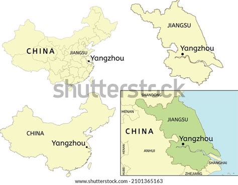 Yangzhou City Location On Map China Stock Vector Royalty Free