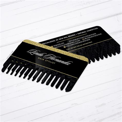 Unique Hair Stylist Business Cards Comb Shaped Die Cut Cards