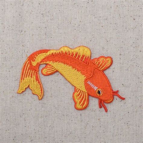 Orange Koi Fish Nishikigoi Carp Embroidered Iron On Patch Etsy