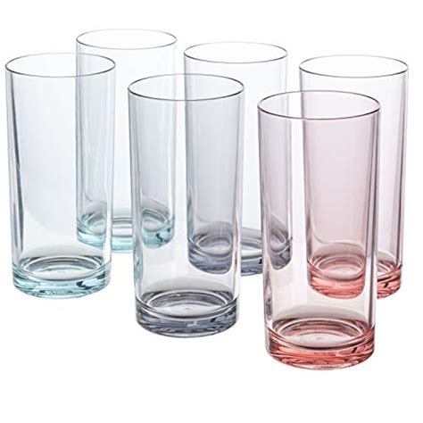 Highball Drinking Glasses Plastic Tumblers Tall Kids Water Cups Acrylic