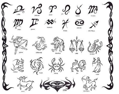 In case you're in a fix about which tattoo pattern to choose, go for this delicate outline design. Zodiac Tattoos