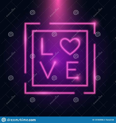 Love Letter Heart Neon Frame Glow In The Dark Valentines Day 14