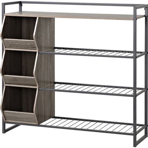 Homestar 4 Shelf Shoe Rack Warm Reclaimed Wood Z1510473 Best Buy