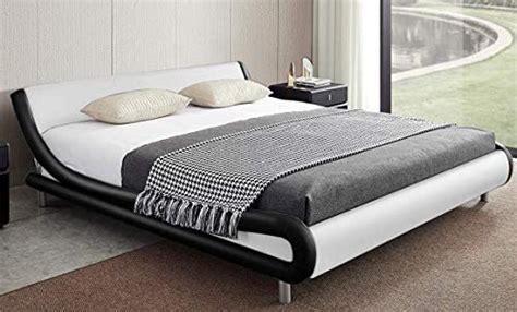 Kealive Queen Size Bed Frame With Headboard Pu Leather Modern Platform