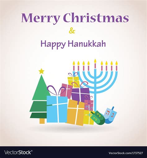 Happy Hanukkah And Merry Christmas Royalty Free Vector Image Aff