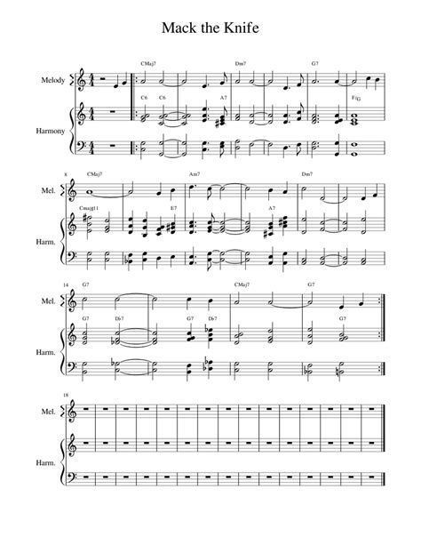 Mack The Knife Sheet Music For Piano Download Free In Pdf Or Midi