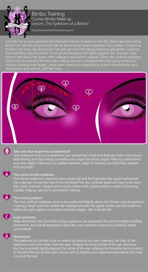 The Pba Guide To Bimbo Makeup Aspects Eyebrows Pink Bimbo Academy