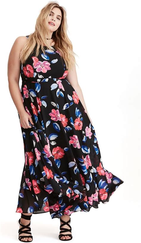 Torrid Floral Print Georgette High Neck Maxi Dress At Amazon Womens