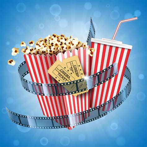 Cinema Popcorn Soda Drink Tickets And Film Strip 15680222 Vector Art