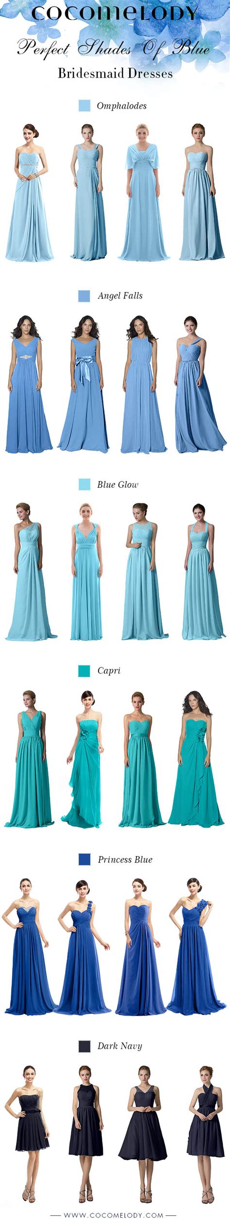 Perfect Shades Of Blue Bridesmaid Dresses All Sizes And More Styles To