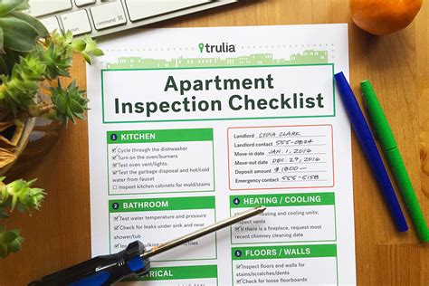 Trulias Apartment Checklist For Rental Inspections Real Estate 101