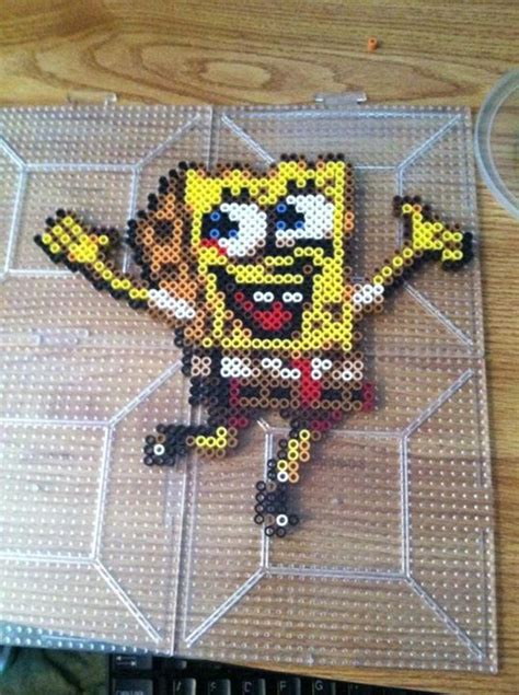 Spongebob Perler By Khoriana On Deviantart Hamma Beads 3d Peler Beads