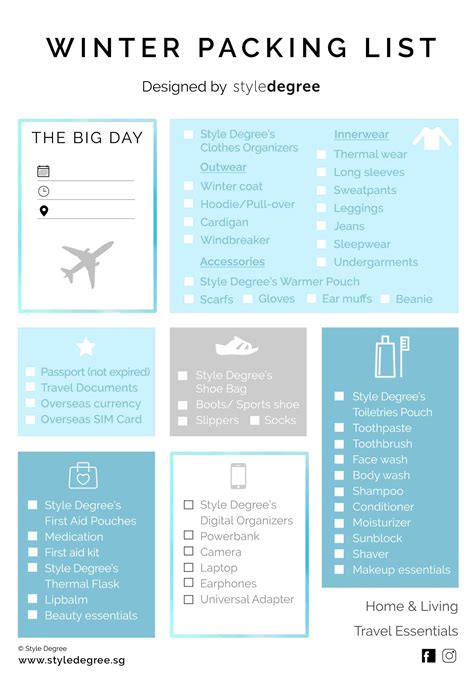 Winter And Summer Travel Packing List Free Download Packing List For