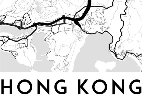 Hong Kong Map Print Hong Kong Print Hong Kong City Map Hong Etsy Uk