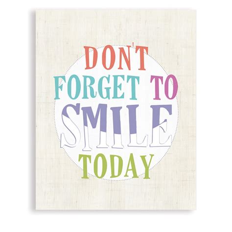 Dont Forget To Smile Today Happy Art Print Etsy