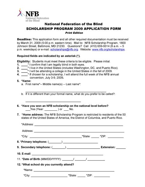 Free Scholarship Application Templates Forms Templatelab