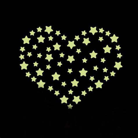 Glow In The Dark Stars Of Assorted Sizes Wall Stickers Wallpaper Star