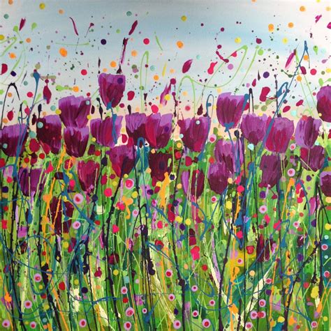 Tulip Field Colorful Oil Painting Painting Abstract