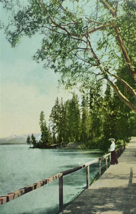 C1905 10 Lady On Boardwalk Lake Tahoe California Vintage Postcard