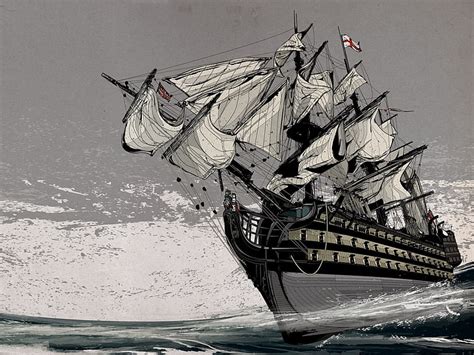 Lukisan Kapal Layar Hitam Putih Kapal Laut Layar Kapal Inggris
