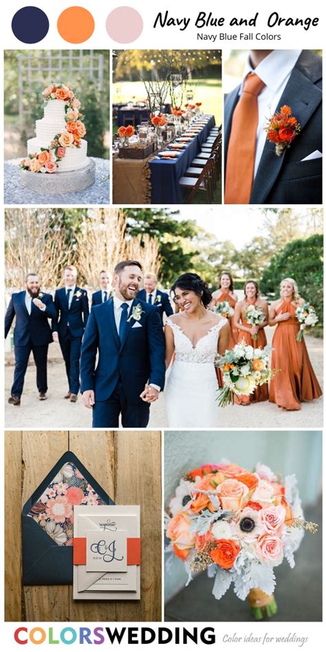 Top 8 Navy Blue Fall Wedding Color Combos Orange Wedding Colors Blue