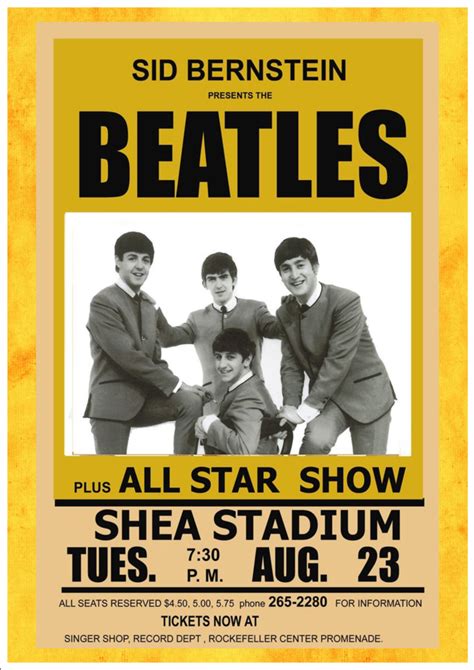The Beatles Shea Stadium 1965 Art Print Taken From A Vintage