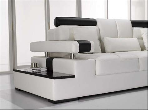 Vig Furniture T117 Modern White Leather Sectional Sofa