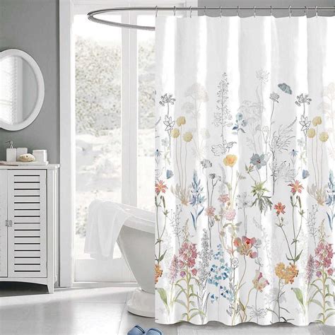 Penrhyn Shower Curtain Features A Stunning Medley Of Wild Flowers In Calming Fabric Shower