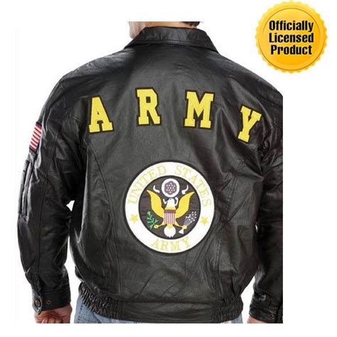 Officially Licensed Us Army Patriotic Leather Bomber Jacket With