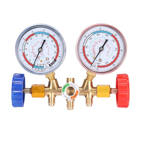 Buy 3 Way Refrigerant Gauge Ac Diagnostic Manifold Freon Gauge Set For