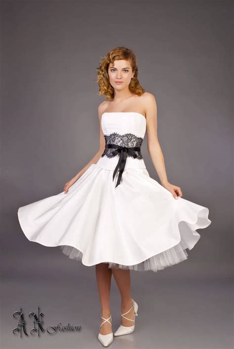 Yes, even if they're dressy definition: Black & White A-Line Wedding Dress. Short Wedding Dress. Tea Length Beach Wedding Gown ...