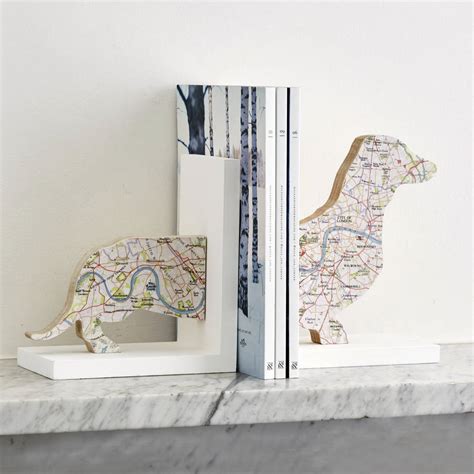 Map Location Sausage Dog Bookends By Bombus