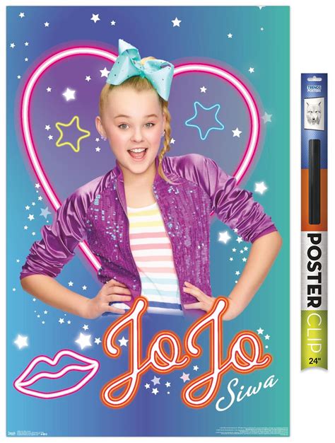 Jojo Siwa Neon Premium Poster And Poster Clip Bundle