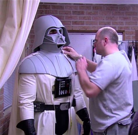 Attack of the clones and star wars episode iii: Hayden christensen wearing the darth vader prototype suit ...