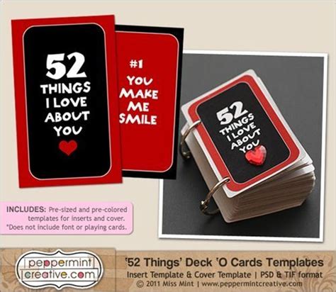 52 Things I Love About You With Free Printable Inserts Made From