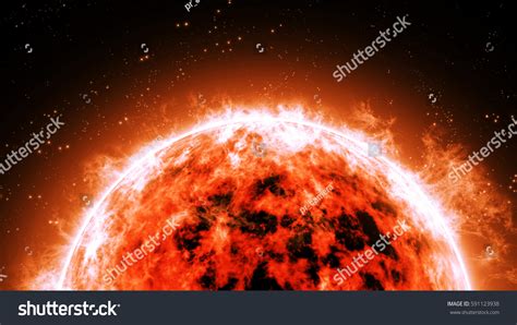 3d Render Sun Surface Solar Flares Stock Illustration 591123938