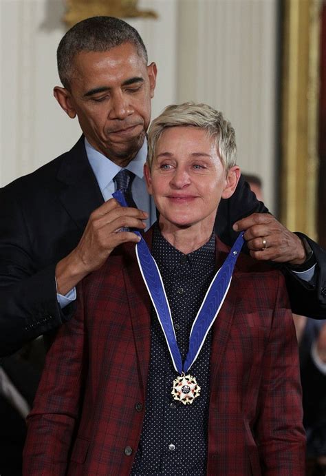 A Teary Ellen Degeneres Receives The Presidential Medal Of Freedom From President Obama Artofit