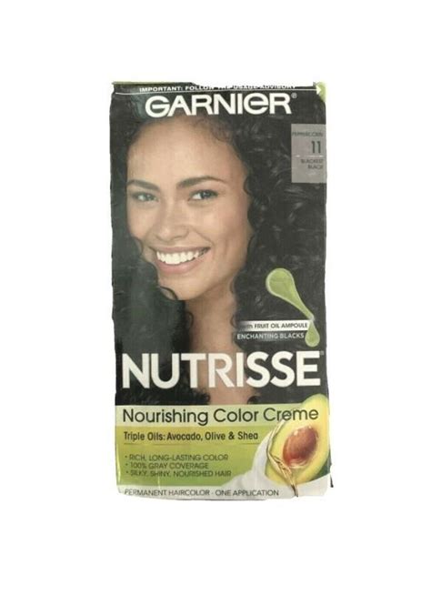 Garnier Nutrisse Nourishing Color Creme 11 Blackest Black Ebay In