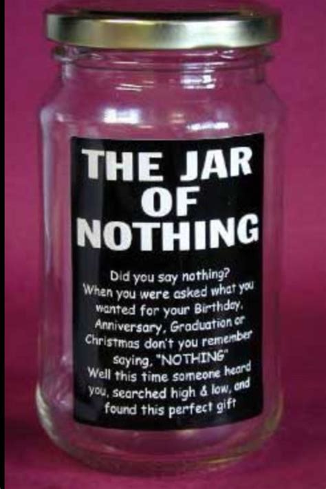 Jar Of Nothing The Perfect Present For The Picky Prick In Your Life