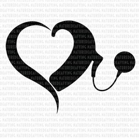 Heart Cochlear Implant Svg Eps Dxf Png  Etsy India