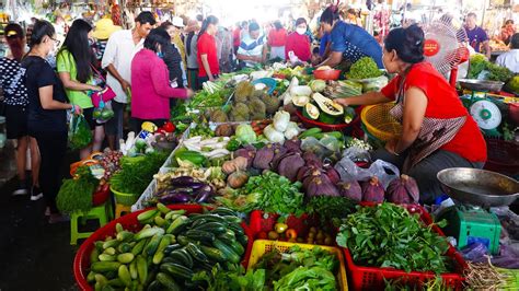 Country Fresh Food Market Morning Scenes Amazing Market Food And