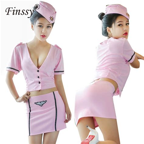 Sexy Stewardess Air Hostess Cabin Crew Cosplay Costume For Women