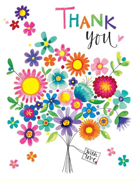 Pk126 Thank You Bunch Of Flowers Packs Of 5 Thank You Images