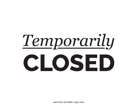 Free Printable Closed Signs