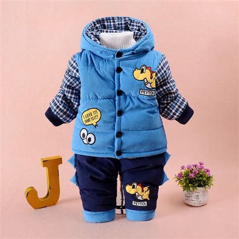 2017 Autumn Winter Infant Baby Boy Clothes Set Cotton Padded Suit