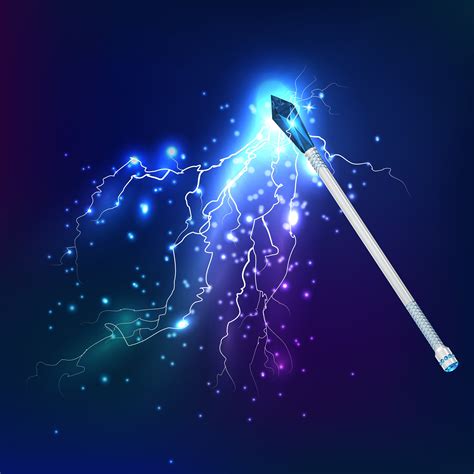 Magic Wand With Electric Discharge Effect 476314 Vector Art At Vecteezy