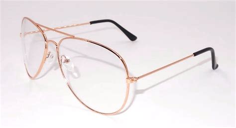 Uk Metal Frame Aviator Pilot Clear Lenses Fashion Accessory Glasses Mens Womens Ebay