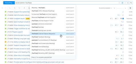 Saved Searches Youtrack Server Documentation
