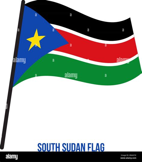 el sur de sudán ondear la bandera ilustración vectorial sobre fondo blanco la bandera nacional
