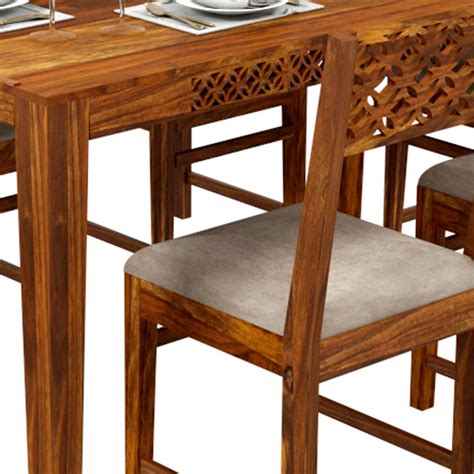 Kendalwood Furniture Sheesham Wood Cnc Cuting Dining Table With 4